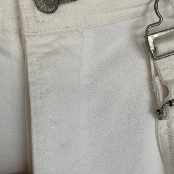Gap White Ecru High Waist Wide-Leg Suspender Jeans With Washwell Size 16 Short - Picture 16 of 17